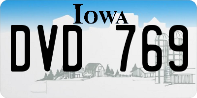 IA license plate DVD769