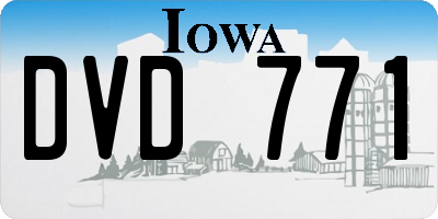 IA license plate DVD771