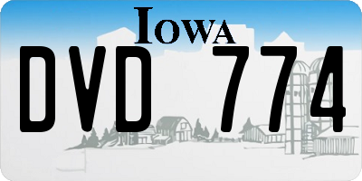 IA license plate DVD774