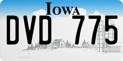 IA license plate DVD775