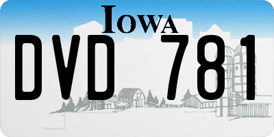 IA license plate DVD781