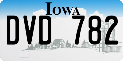 IA license plate DVD782