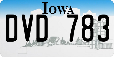 IA license plate DVD783