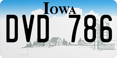 IA license plate DVD786