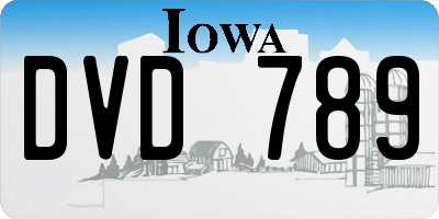 IA license plate DVD789