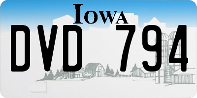 IA license plate DVD794