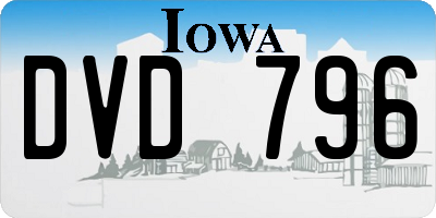 IA license plate DVD796