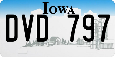 IA license plate DVD797