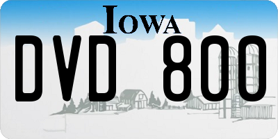 IA license plate DVD800