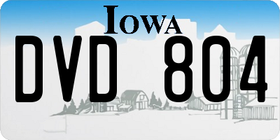 IA license plate DVD804