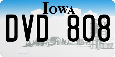 IA license plate DVD808