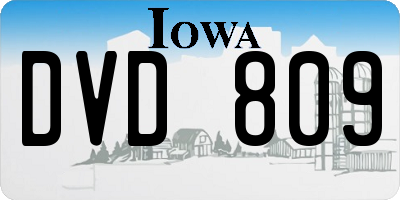 IA license plate DVD809