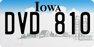 IA license plate DVD810