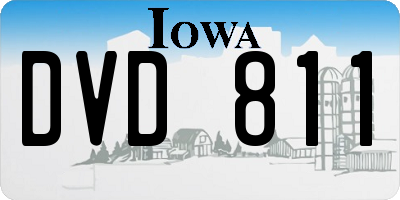 IA license plate DVD811