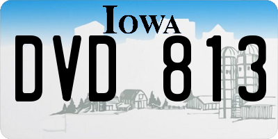 IA license plate DVD813