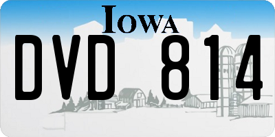 IA license plate DVD814