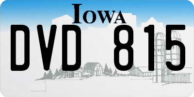 IA license plate DVD815
