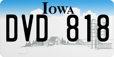 IA license plate DVD818