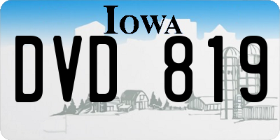 IA license plate DVD819