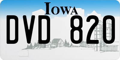 IA license plate DVD820