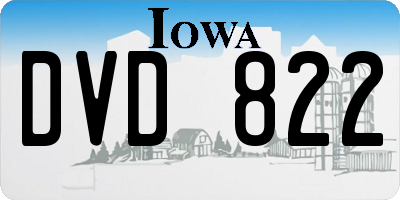 IA license plate DVD822