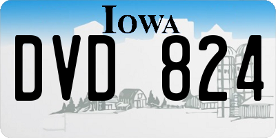 IA license plate DVD824