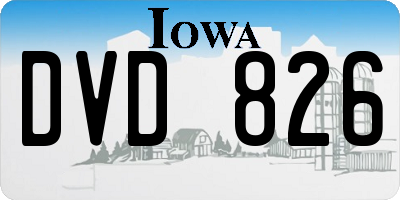 IA license plate DVD826