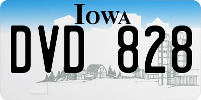 IA license plate DVD828
