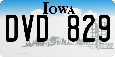 IA license plate DVD829