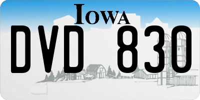 IA license plate DVD830