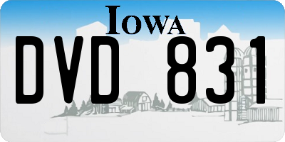 IA license plate DVD831