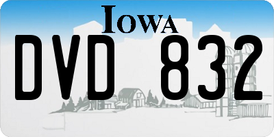 IA license plate DVD832