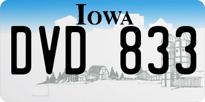 IA license plate DVD833