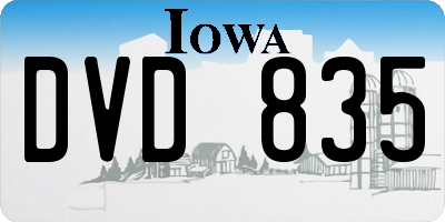 IA license plate DVD835
