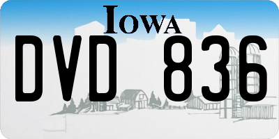 IA license plate DVD836