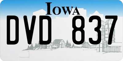 IA license plate DVD837