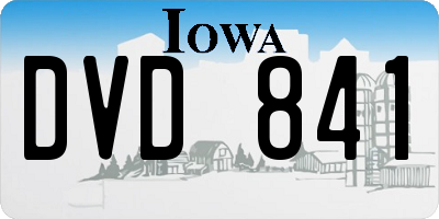 IA license plate DVD841