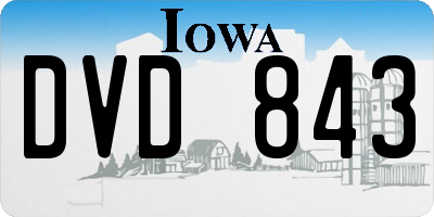IA license plate DVD843
