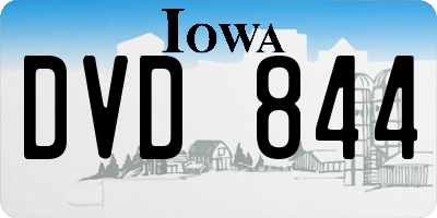 IA license plate DVD844