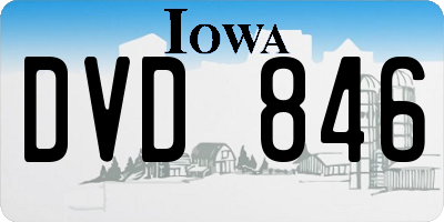 IA license plate DVD846