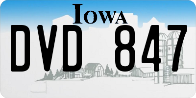 IA license plate DVD847
