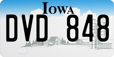 IA license plate DVD848