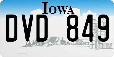 IA license plate DVD849