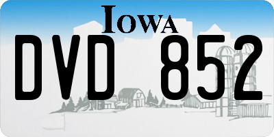 IA license plate DVD852