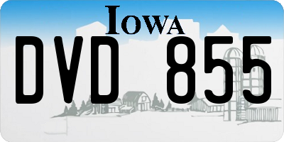 IA license plate DVD855