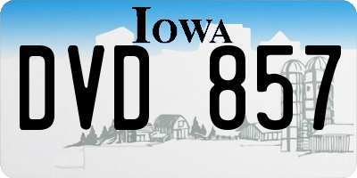 IA license plate DVD857