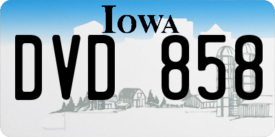 IA license plate DVD858