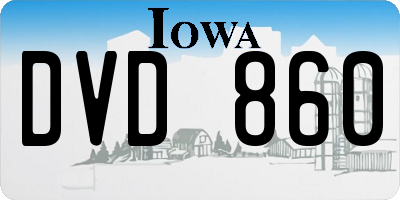 IA license plate DVD860