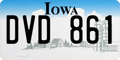IA license plate DVD861