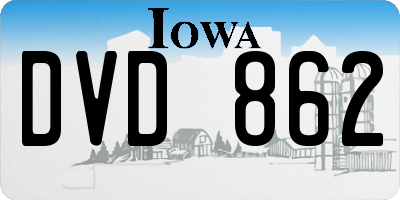 IA license plate DVD862